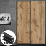 Дверь-купе ARISTO С, ЛДСП LAMARTY, профиль черный велюр (17 цветов)