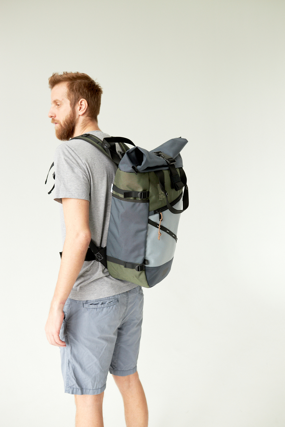 Рюкзак Rolltop Grubo 500 кирпичный/светло-серый