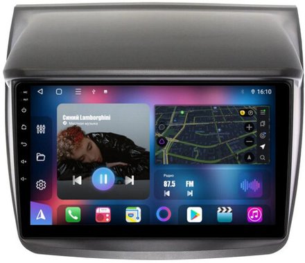 Магнитола для Mitsubishi L200, Pajero Sport 2006-2016 - FarCar 094M монитор 9" QLED на Android 13, 8 ядер (TS18), CarPlay, 4G SIM-слот