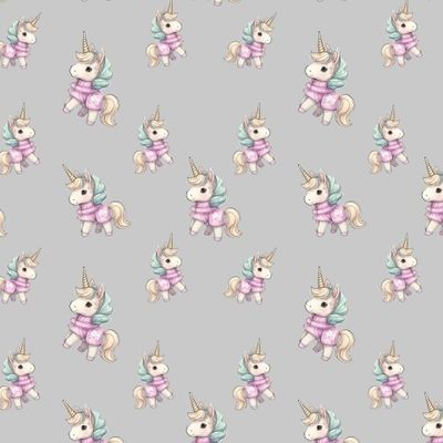 Единорожки на светло-сером.