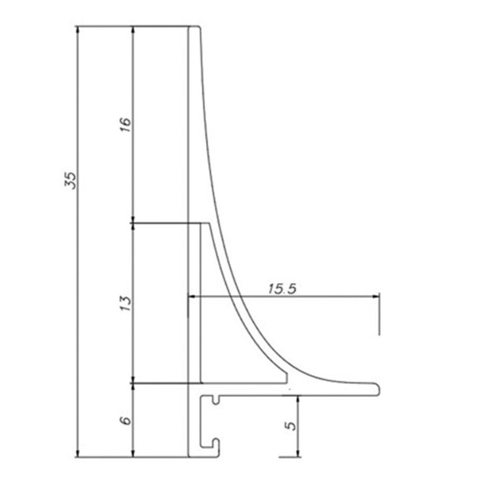 Щелевой плинтус Pro Design Corner L 584 шампань, 2700x15,5x30 мм