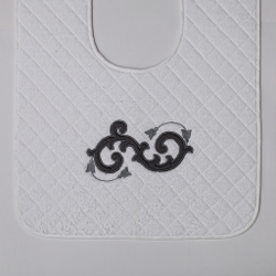 Коврик для унитаза 50х60 Old Florence Ricciolo белый с серой аппликацией  Италия