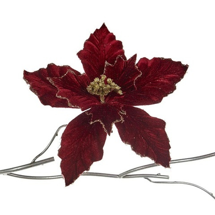 Пуансеттия бордовая 30 см Арт. FL 18102] [Арт.FL 18102]