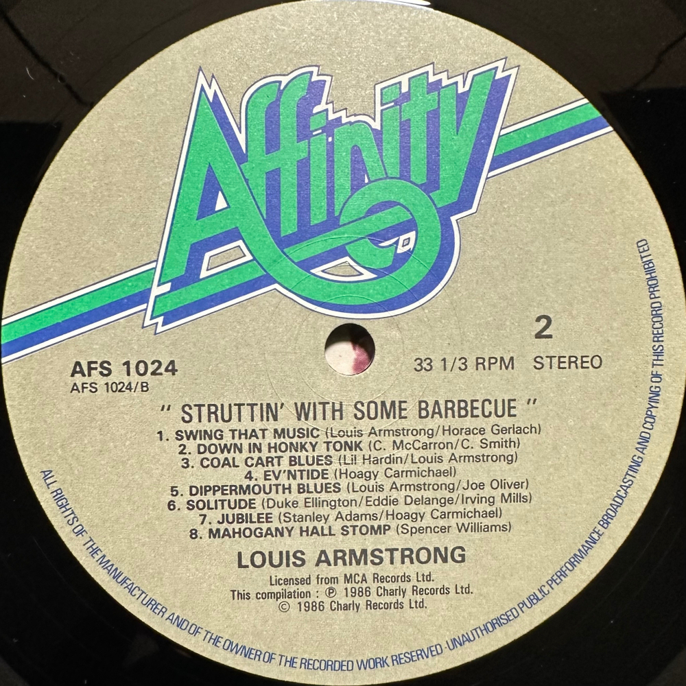 Louis Armstrong - Struttin' With Some Barbecue (Англия 1986г.)