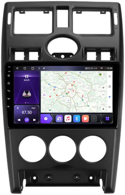 Магнитола для Lada Priora 2007-2013 (рамка черная) - Kuberg OL-9066-1 QLed, Android 12, Быстрая, CarPlay, 4G SIM-слот