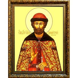 Димитрий Донской, благоверный великий князь Московский. Икона на холсте.