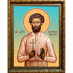 Борис Заварин мученик. Икона на холсте.