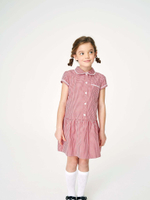 Платье школьное с воротником для девочки Next 120-617, Красный, Белый