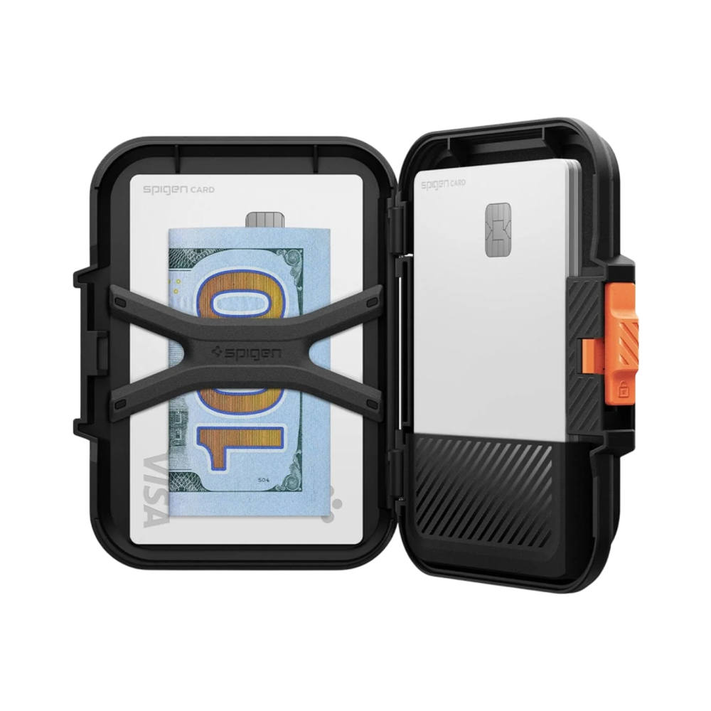 Пластиковый чехол-бумажник MagSafe с защёлкой Spigen Lock Fit (Mag Fit) Картхолдер из поликарбоната. Вмещает до шести карт