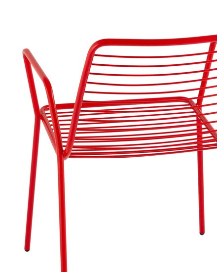 Стул с подлокотниками Дели металл красный