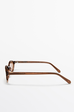 Massimo Dutti Овальные солнцезащитные очки, карамельный