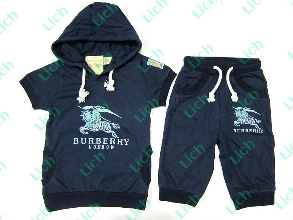 Комплект: худи и бриджи с вышивками логотипа и надписями