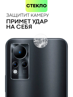 Стекло на камеру BROSCORP для Infinix Note 11 оптом (арт. INF-NOTE11-CLEAR-CAM-GLASS)