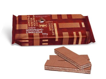 Вафли Рахат шоколадно-сливочные пп/пл 400 гр (7сл)