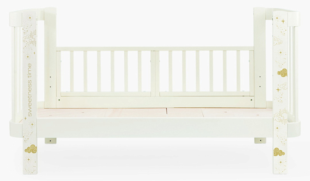 Детская кроватка-трансформер Happy baby Mommy Love в комплекте с расширением 160х70 milky