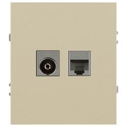 Розетка ЭРА Arktik 16-3110-04 комбинированная RJ45+TV шампань | Эра Arktik