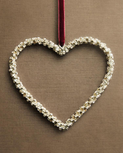 ZARA HOME ФАКТУРНОЕ ЕЛОЧНОЕ УКРАШЕНИЕ «СЕРДЕЧКО», СЕРЕБРЯНЫЙ