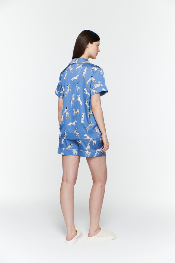 Шелковые шорты с кантом и далматинцами