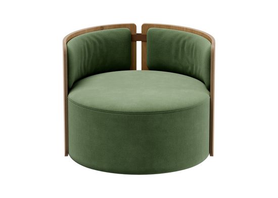 Кресло крутящееся Lagom 800 цвет зелено-голубой FiberGuard/натуральный дуб