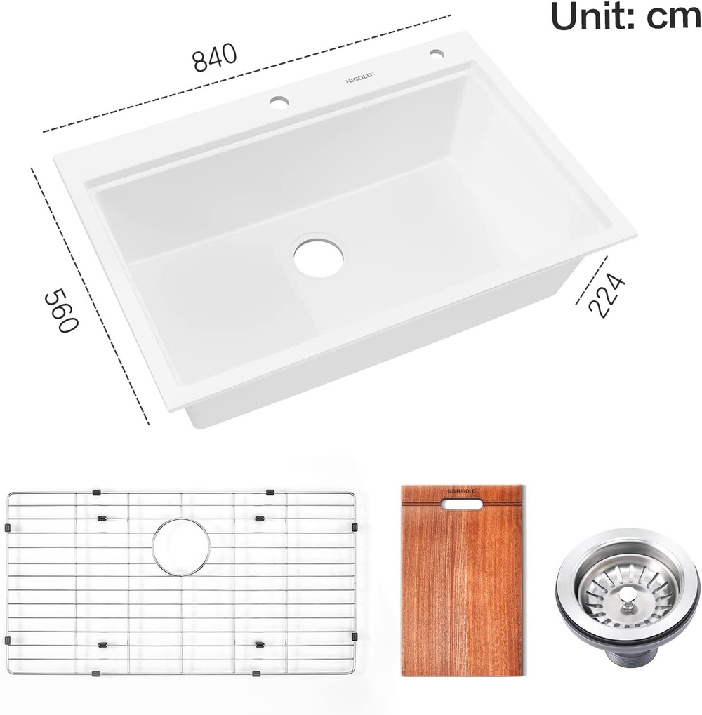 Кухонная мойка, 840x560x240 мм, 1 чаша