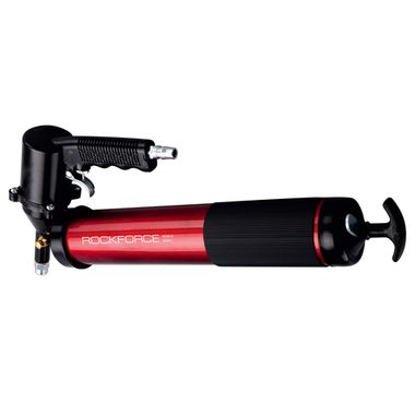 Шприц ручной+пневматический для нагнетания густой смазки 600мл в комплекте с жестким(L-180мм) и гибким(L-330мм) наконечником (''под тубу'') RockForce##Rock FORCE RF-6636-6