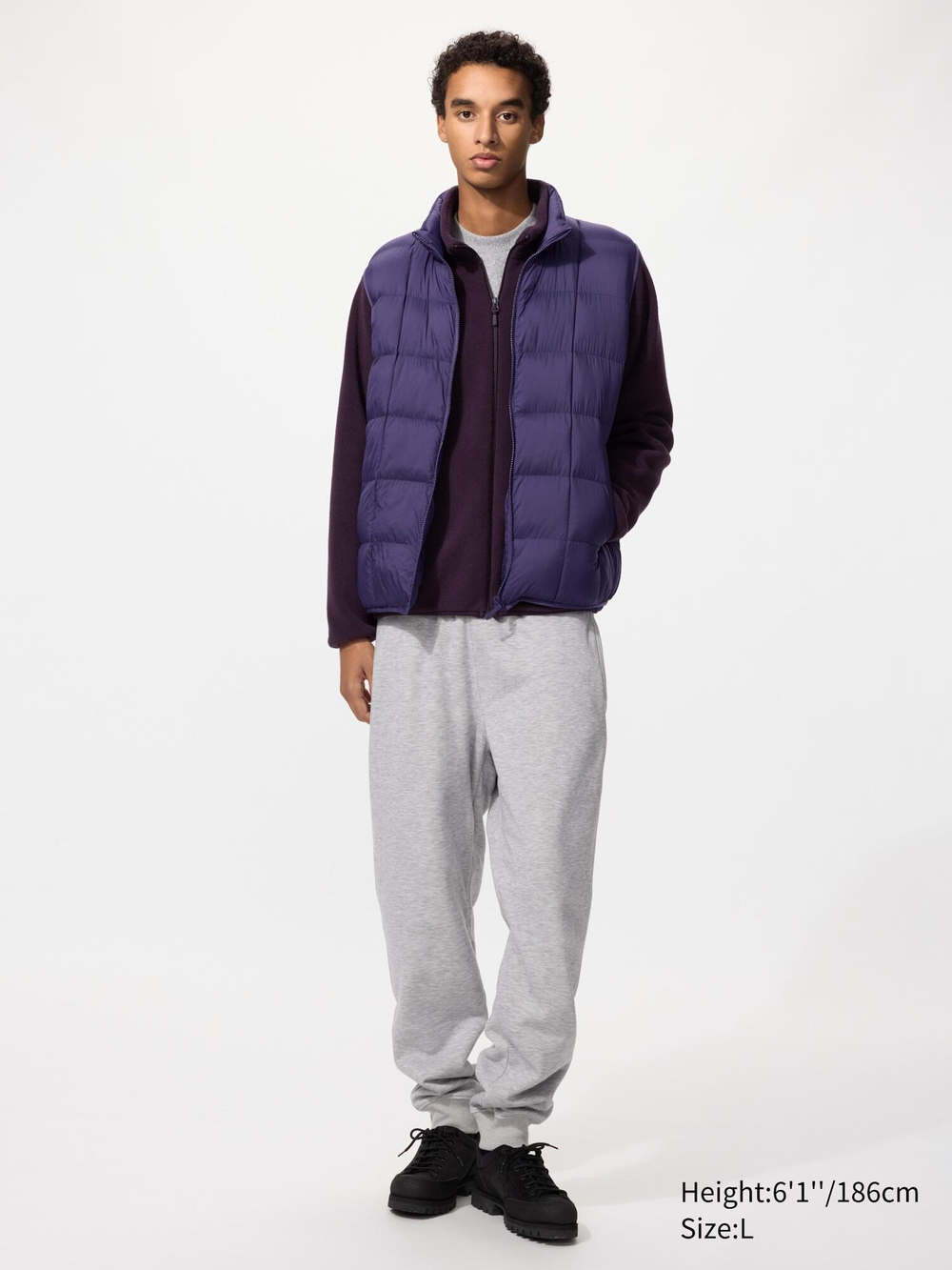 UNIQLO Жилет PUFFERTECH, фиолетовый