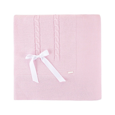 Плед с бантиком (Розовый), 100х100 см