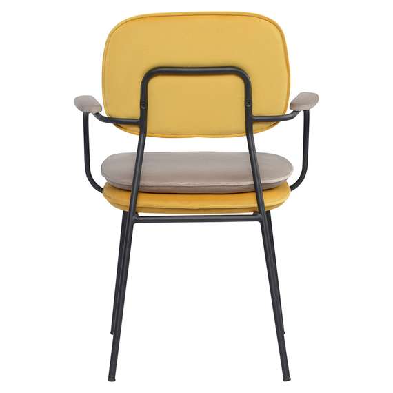 Стул с подлокотниками pea, велюр, желтый/бежевый