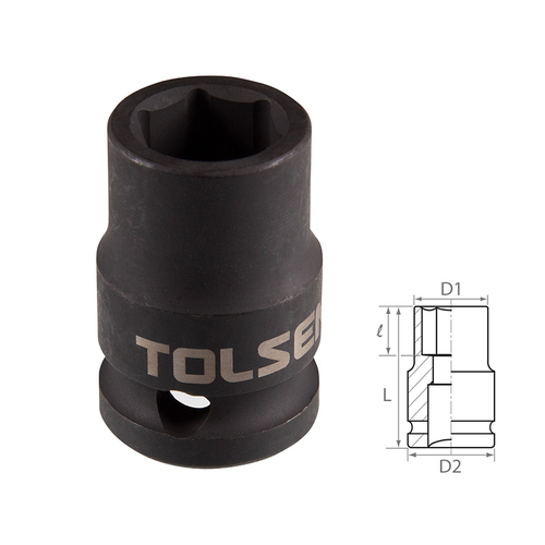 TOLSEN (TT18212) Головка торцевая ударная шестигранная 1/2", 12 мм
