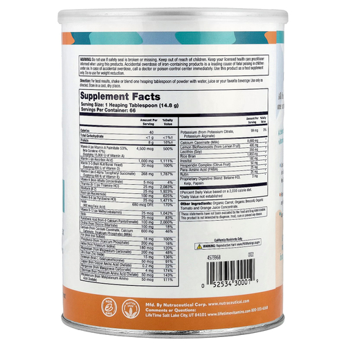 All One, Nutritech, Original Formula, мультивитаминный и минеральный порошок, без добавок, 1000 г (2,2 фунта)