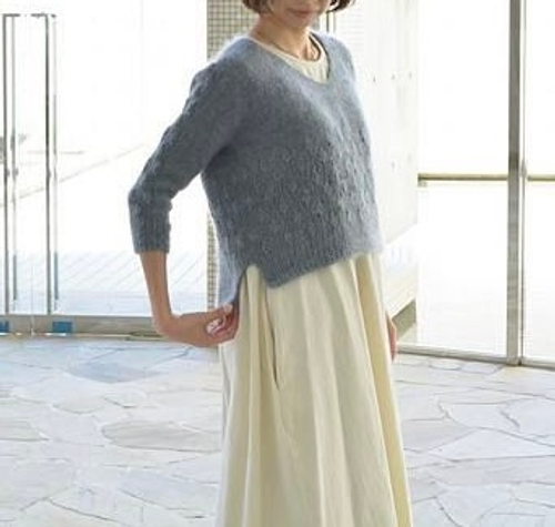 Описание по вязанию пуловера спицами с японским плечом