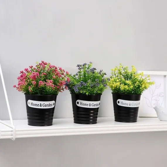 Бонсай в горшке "Трава в посыпке" 10*20 см, микс