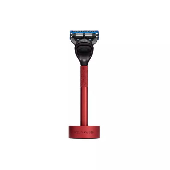 Набор Bolin Webb Generation, бритва матовая красная, подставка матовая красная