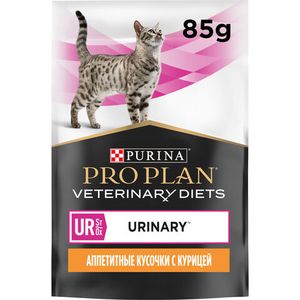 Влажный корм для кошек Pro Plan Veterinary Diets UR при болезни мочевыводящих путей c курицей, 85гр