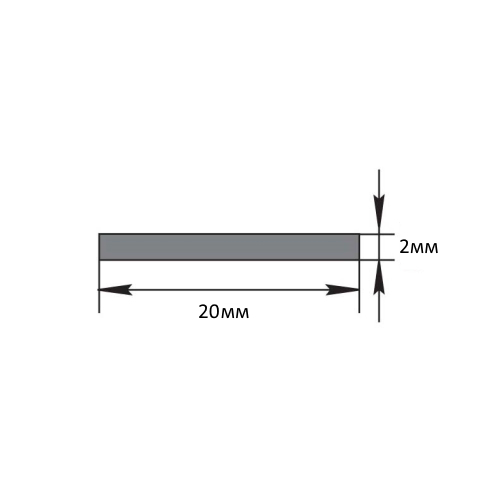 Полоса алюм. 20*2мм "DO-3" 3м Серебро мат. анод.