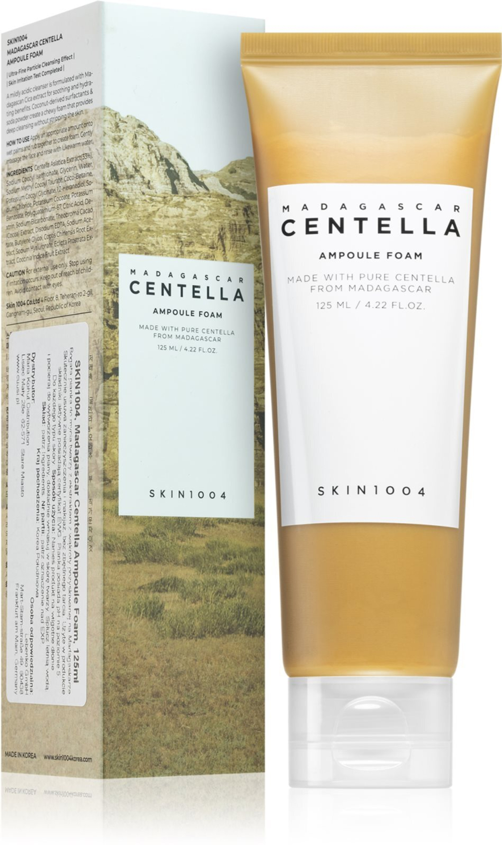 SKIN1004 Madagascar Centella Ampoule Foam - кремовая очищающая пенка для чувствительной кожи /   125  ml  / GTIN 8809576261127