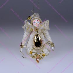 Ёлочная игрушка Гном-Самоцвет парчовый