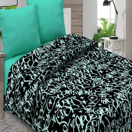 Комплект постельного белья "ВЛ. КАЛЛИГРАФИЯ", поплин Премиум, 100% хлопок.