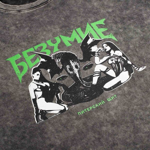 Футболка Безумие темно-серая - фото 2