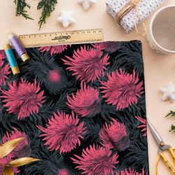 Ткань премиум флис танцующие линии природы