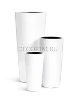 Кашпо TREEZ Effectory Gloss Высокий конус Белый глянцевый лак в-61 см, д-30 см 41.3319-05-022-WH-61