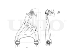 Рычаг подвески поперечный передний нижний левый UNIO SSP-40145