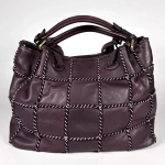 Женская сумка из натуральной винтажной кожи бордового цвета