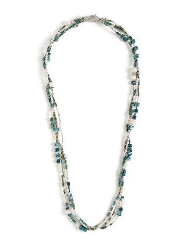 Колье "Hematite Trio green pearl" Silver