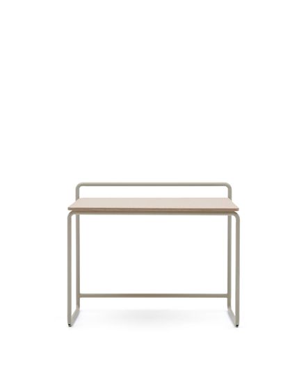 Tinn Письменный стол из ясеневого шпона с бежевой металлической конструкцией, 75 x 45,5