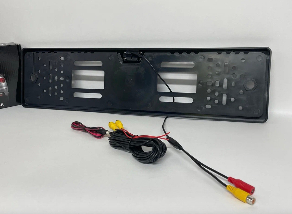 Камера заднего вида в рамке номерного знака, с 4 диодами, 170 градусов, 960x480, черная, № 7360 (1 шт.) -