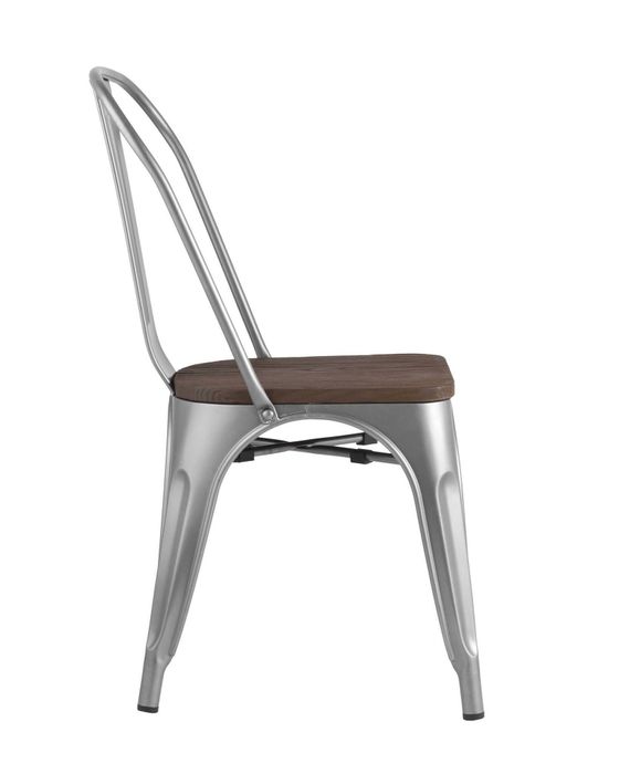 Стул TOLIX WOOD серебристый матовый Stool Group