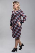 Платье 1221 бордовая клетка Novita (Акция)