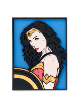 3D картина по номерам из дерева Чудо-женщина DC SamCraft подарочный набор для творчества, многослойное панно из дерева для раскрашивания и сборки