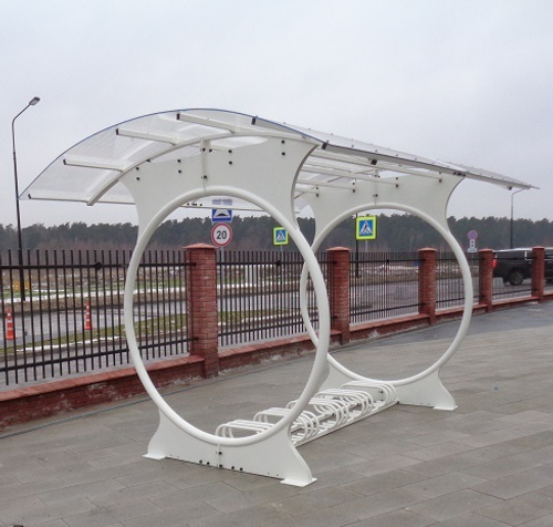 Велопарковка с навесом Круги-2